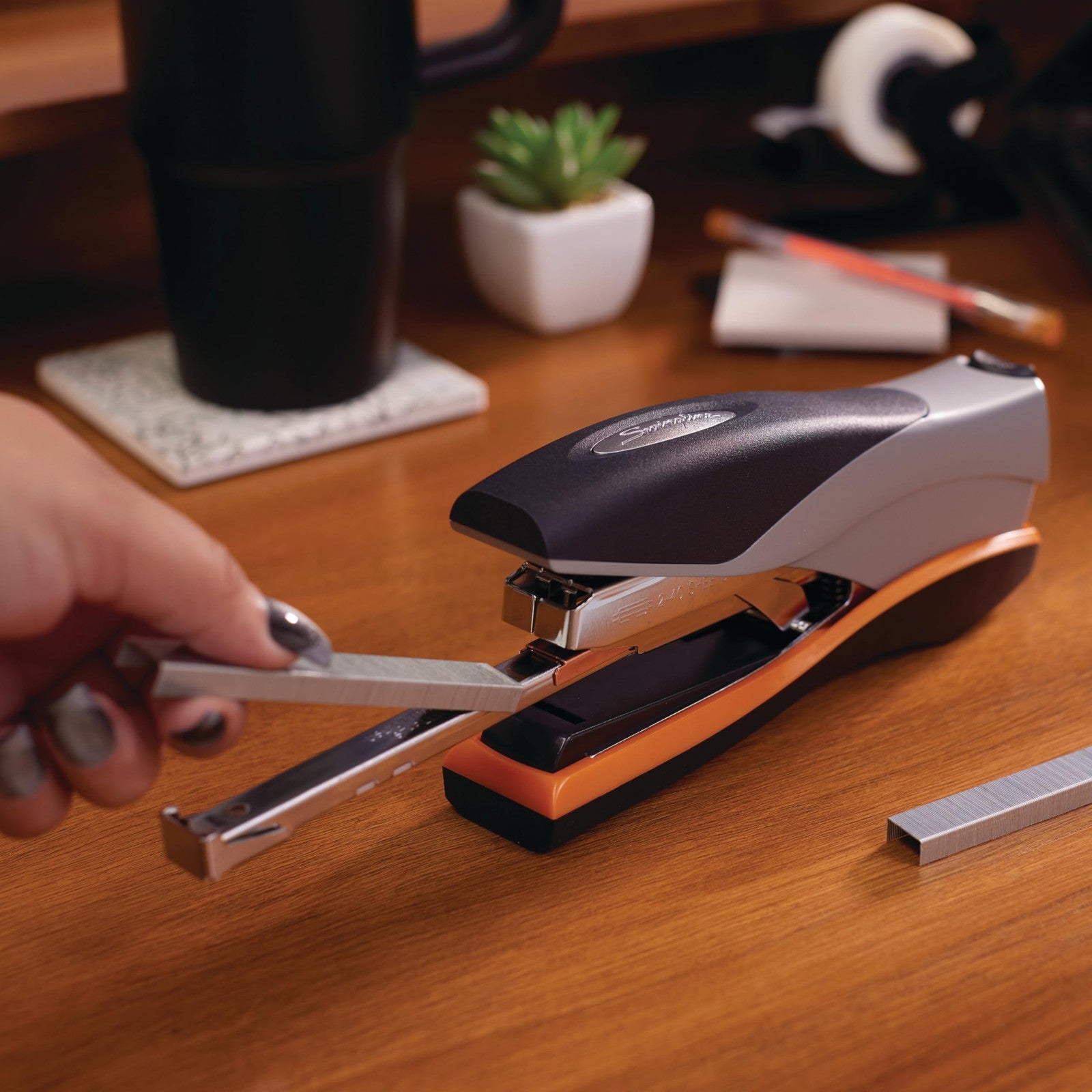 Optima 40 Stapler by Swingline, 40 Sheet Capacity, Ergonomic Grip, Orange