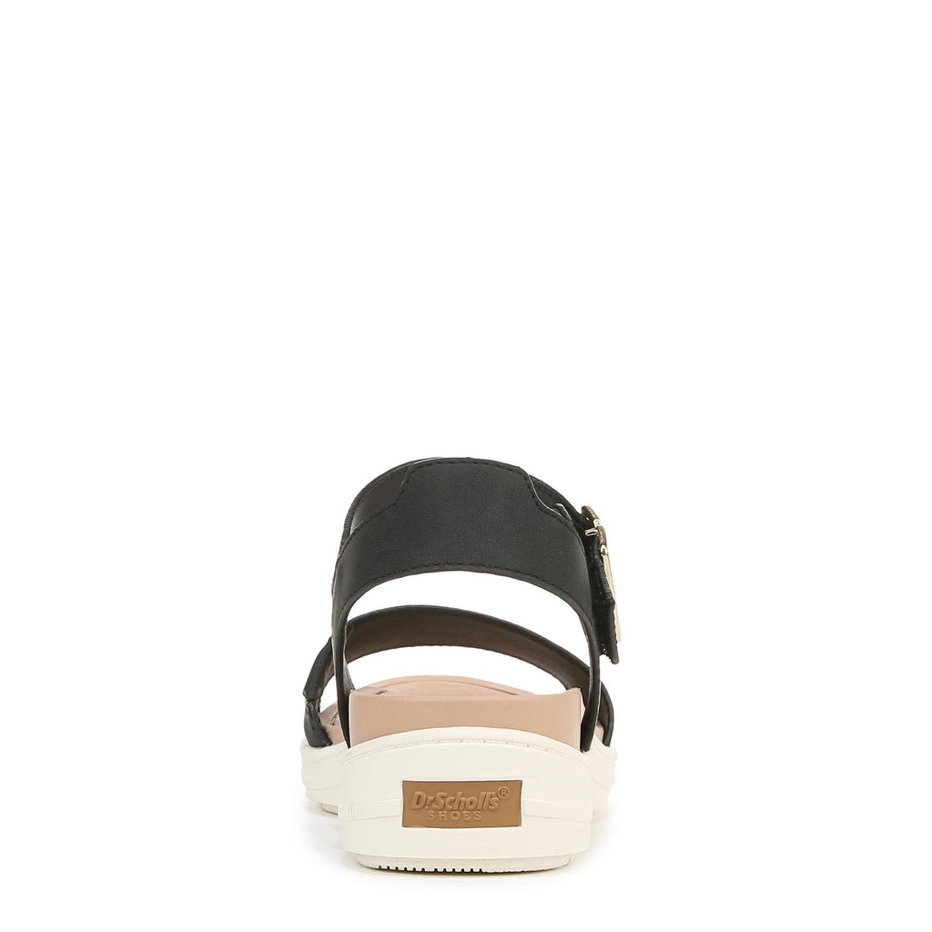 Dr. Scholl's Shoes Womens Time Off Sky Sandal Black Smooth 8.5