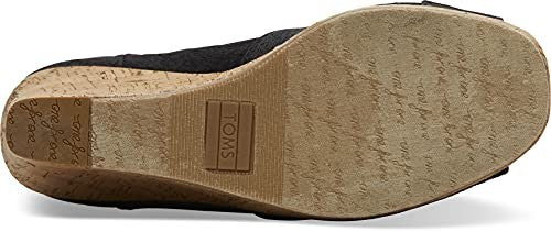 TOMS womens Classic Espadrille Wedge Sandal, Black Scattered Woven, 9.5 US
