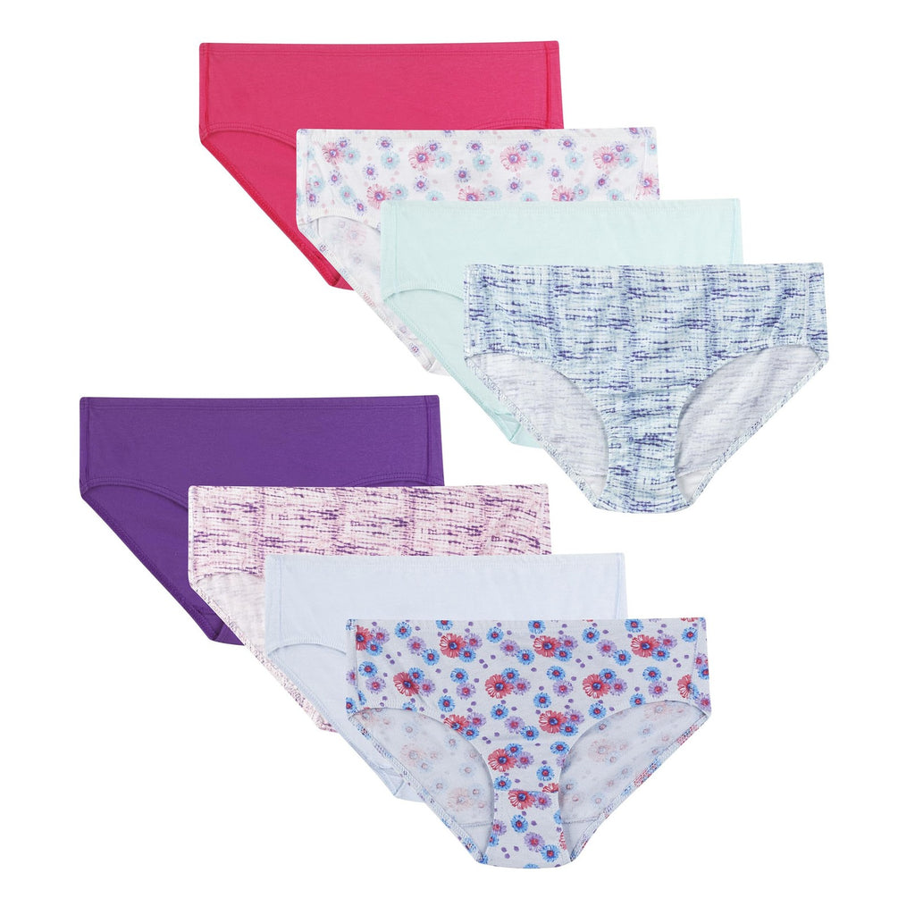 Hanes Girls Ultimate Comfort Underwear, 8-Pack Organic Cotton Briefs 6 US