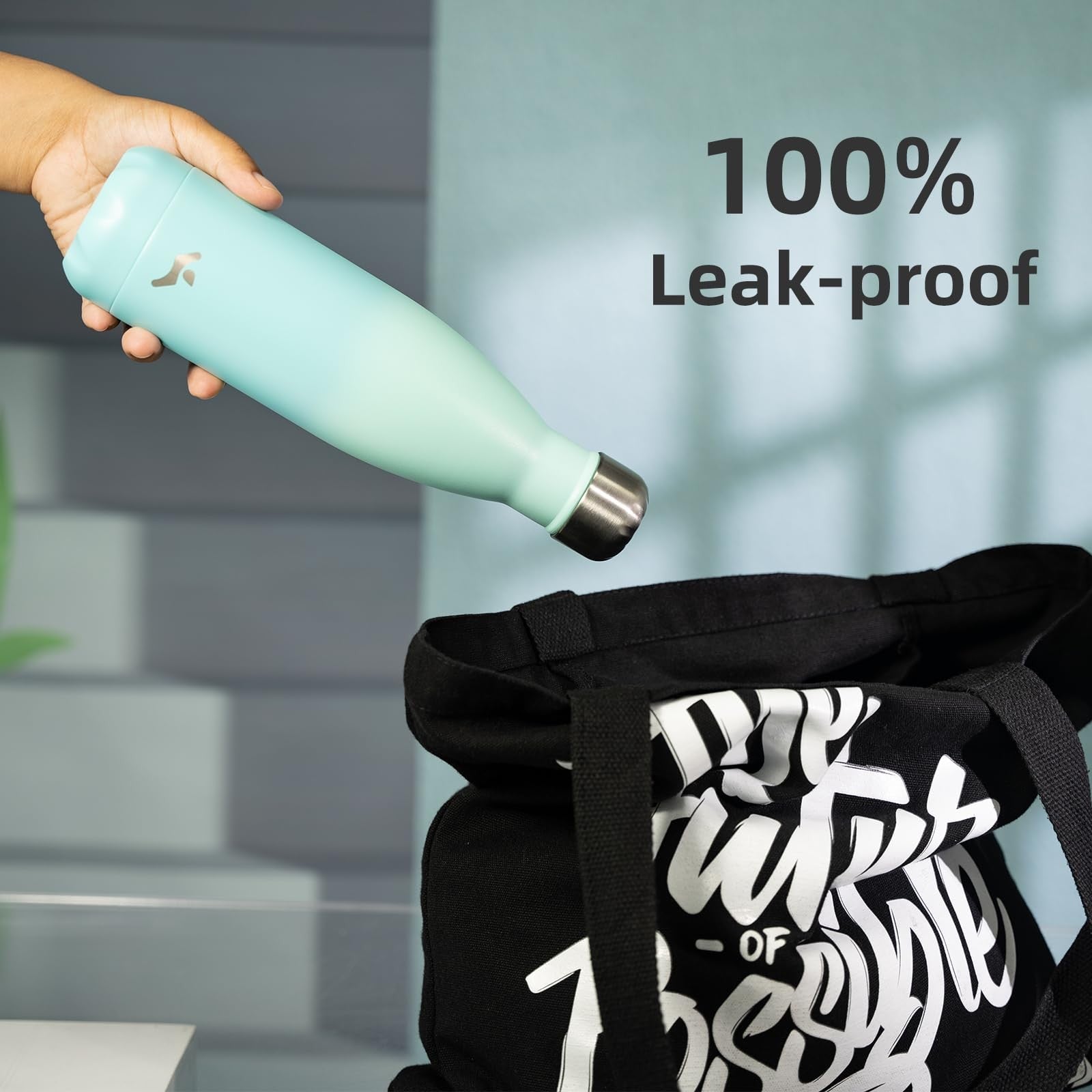 25 oz Insulated Water Bottle Mint Stainless Steel Double Wall Flask