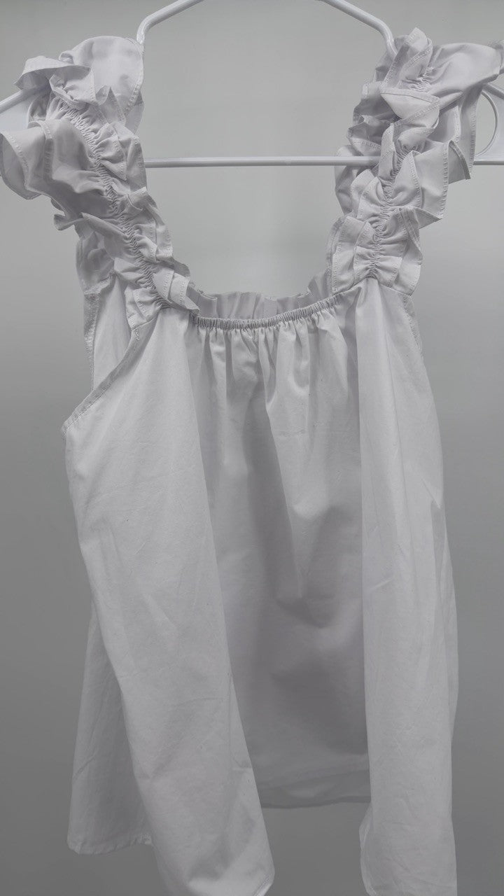 Ruffled Square Neck Top and Shorts Set