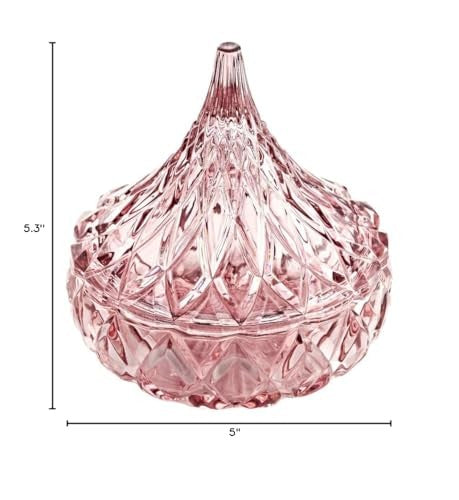 Godinger Blush Glass Hershey Kiss Candy Dish - A Sweet and Stylish Delight