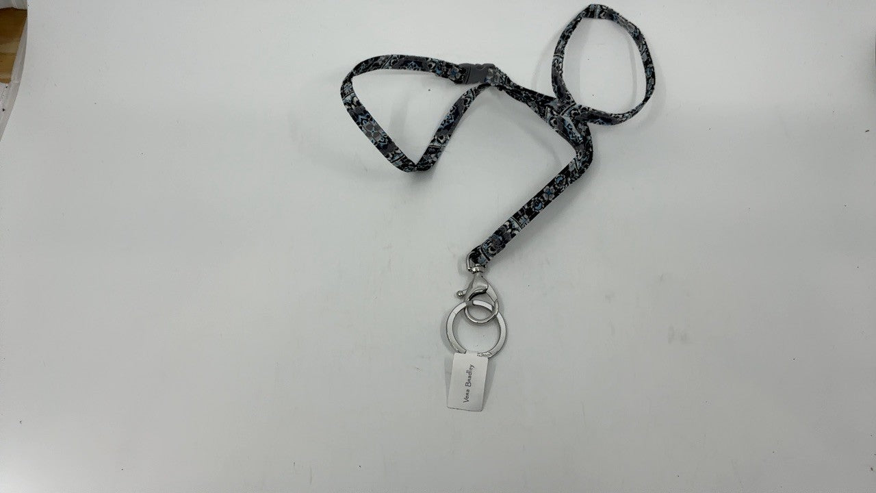 Vera Bradley Cotton Breakaway Lanyard Charcoal Medallion One Size