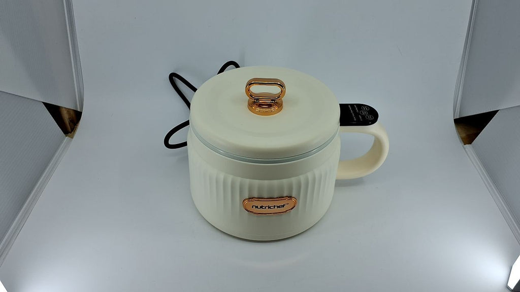 1.6 QT NutriChef Rice Cooker, Multi-Function Electric Cooker, White