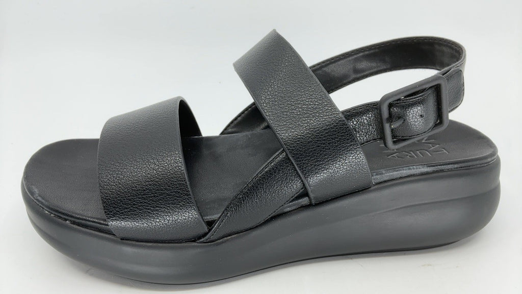 Naturalizer Womens Coast Platform Slingback Flat Sandal Black 7.5 M