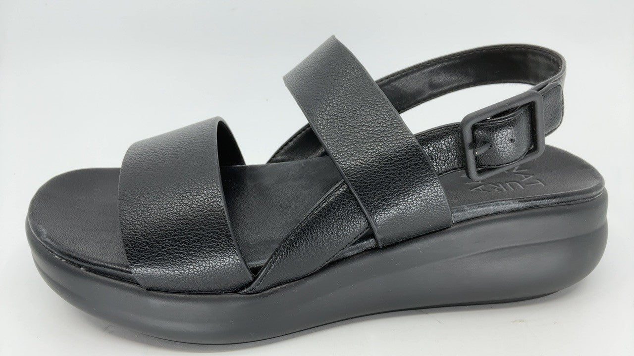 Naturalizer Womens Coast Platform Slingback Flat Sandal Black 7.5 M