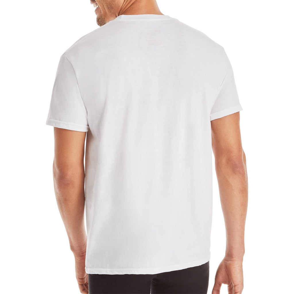 Hanes Ultimate Men's 4-Pack FreshIQ Slim Fit Crew T-Shirt, White, Large