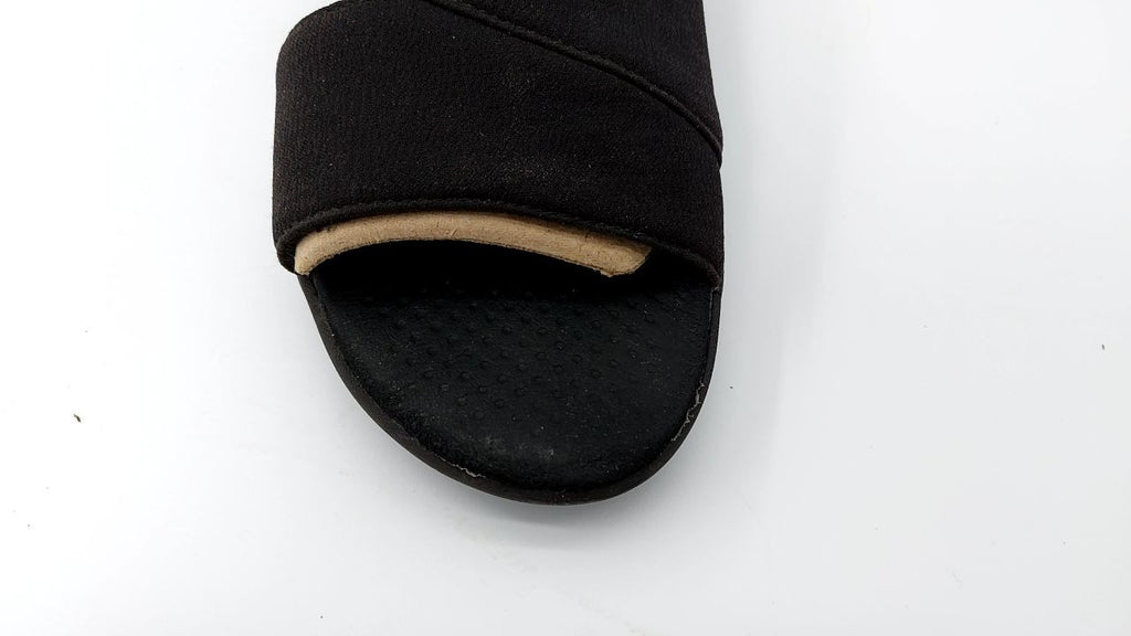 BZees Womens Carefree Machine Washable Comfort Wedge Sandal Black, 7