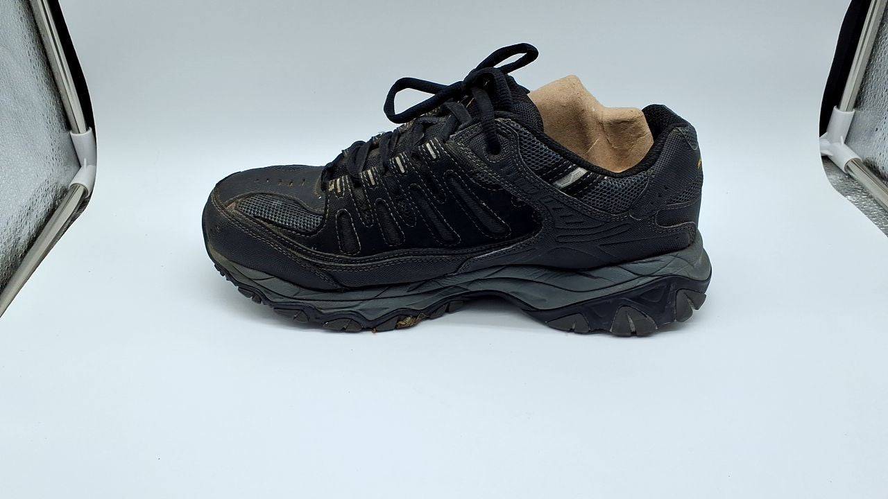 Men's Afterburn M. Fit Fashion Sneakers, Leather, 9 X-Wide, Black/Charcoal