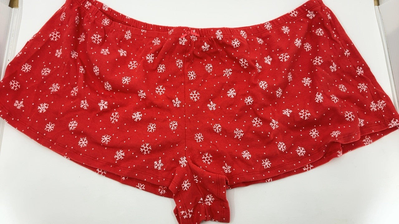 Daze Off Women's Sleep Cami & Short Set, Large, Scarlet Snowflakes