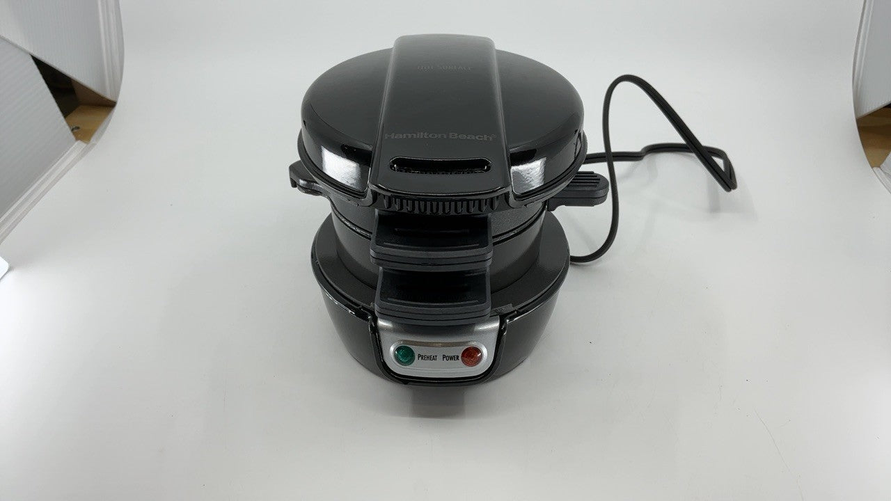 Hamilton Beach Sandwich Maker, Quick Breakfast, Black, Model 25477