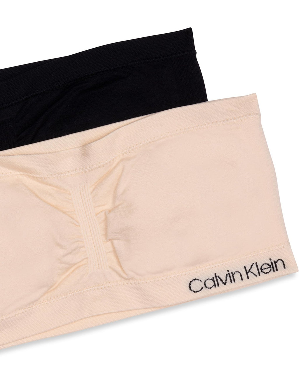Calvin Klein Girl's Bandeau with Cookie 2 Pack, Sand Nude/Black, Large