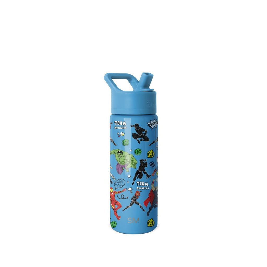 Marvel Avengers 18oz Kids Water Bottle w/ Straw Lid - Insulated Stainless Steel