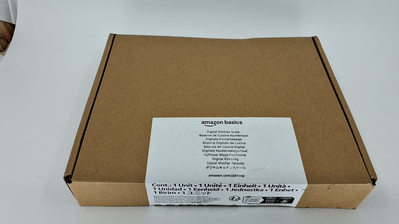 Digital Kitchen Scale, LCD, Black & Stainless Steel, Batteries Included