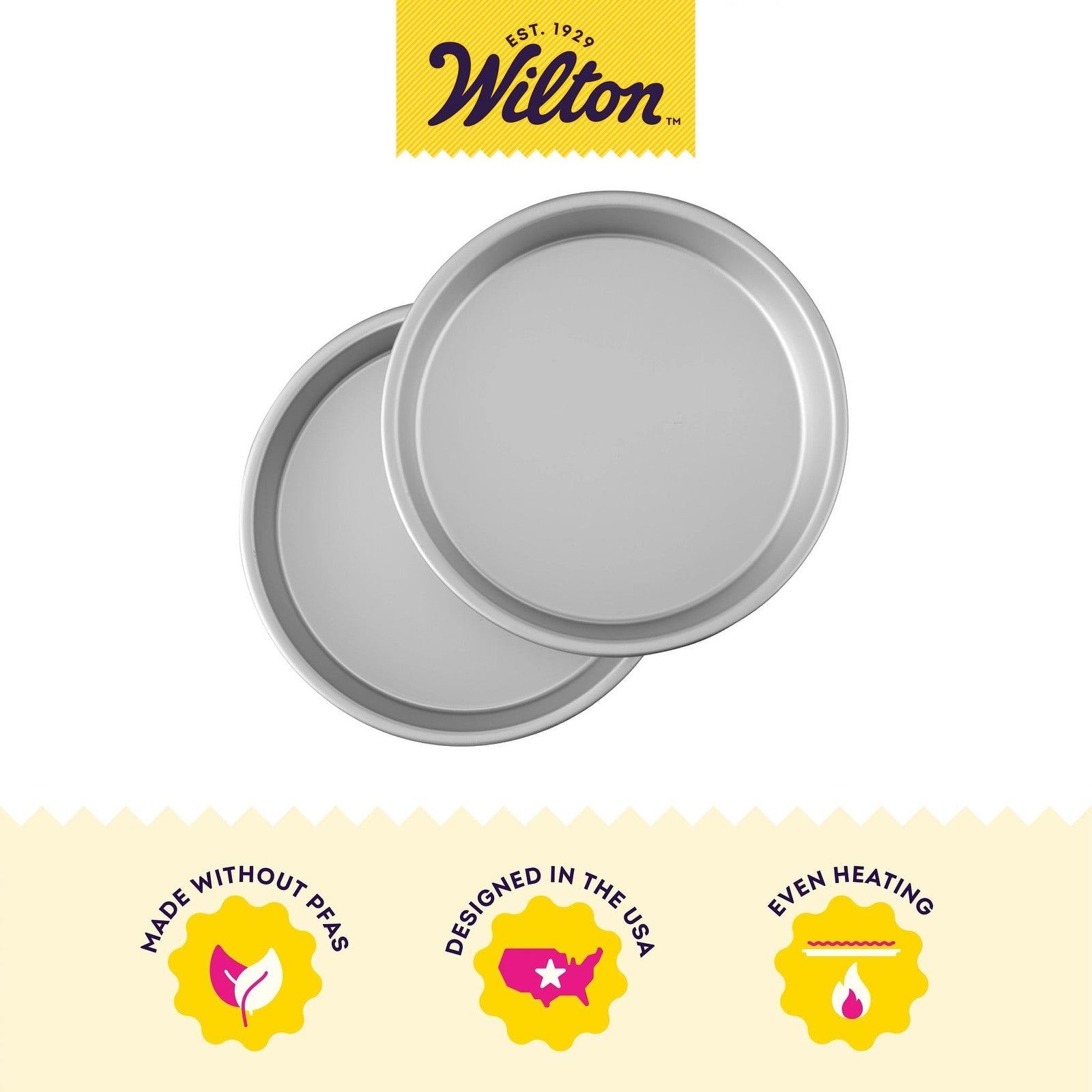 Wilton 9 x 2 in Round Cake Pans, 2-Piece Set, Rust-Resistant Bakeware
