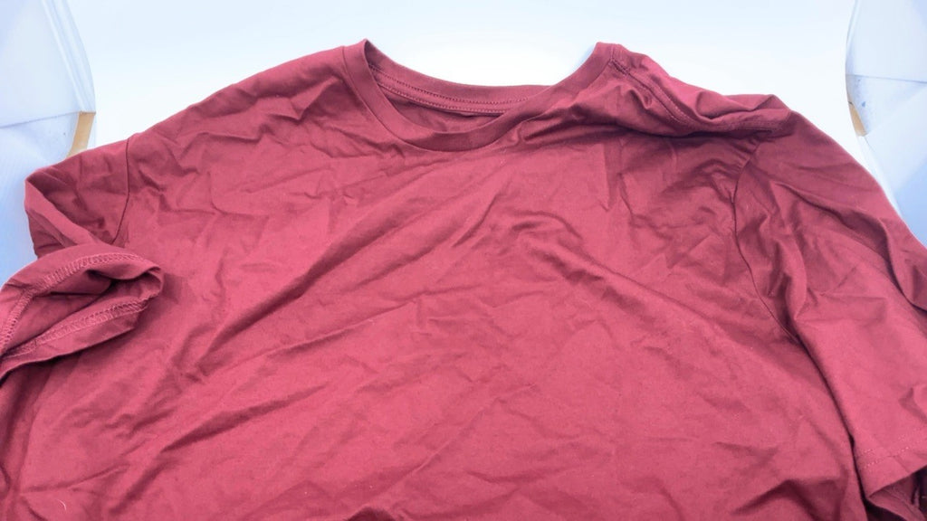 Men's Crewneck T-Shirt Set, Cotton Tee, Burgundy, XXL
