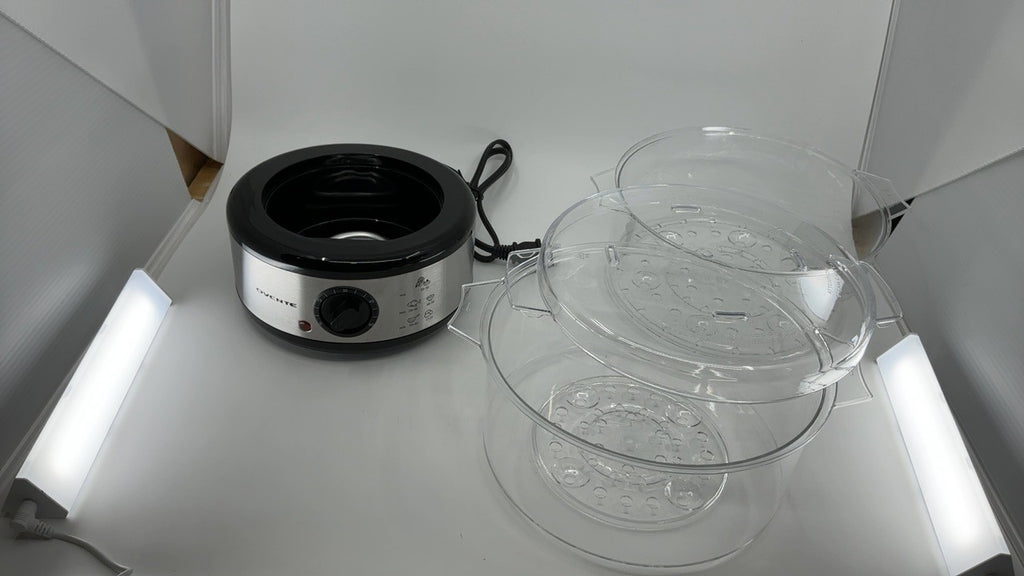 OVENTE 2-Tier Electric Food Steamer, 5 Quart, Stainless Steel, Silver