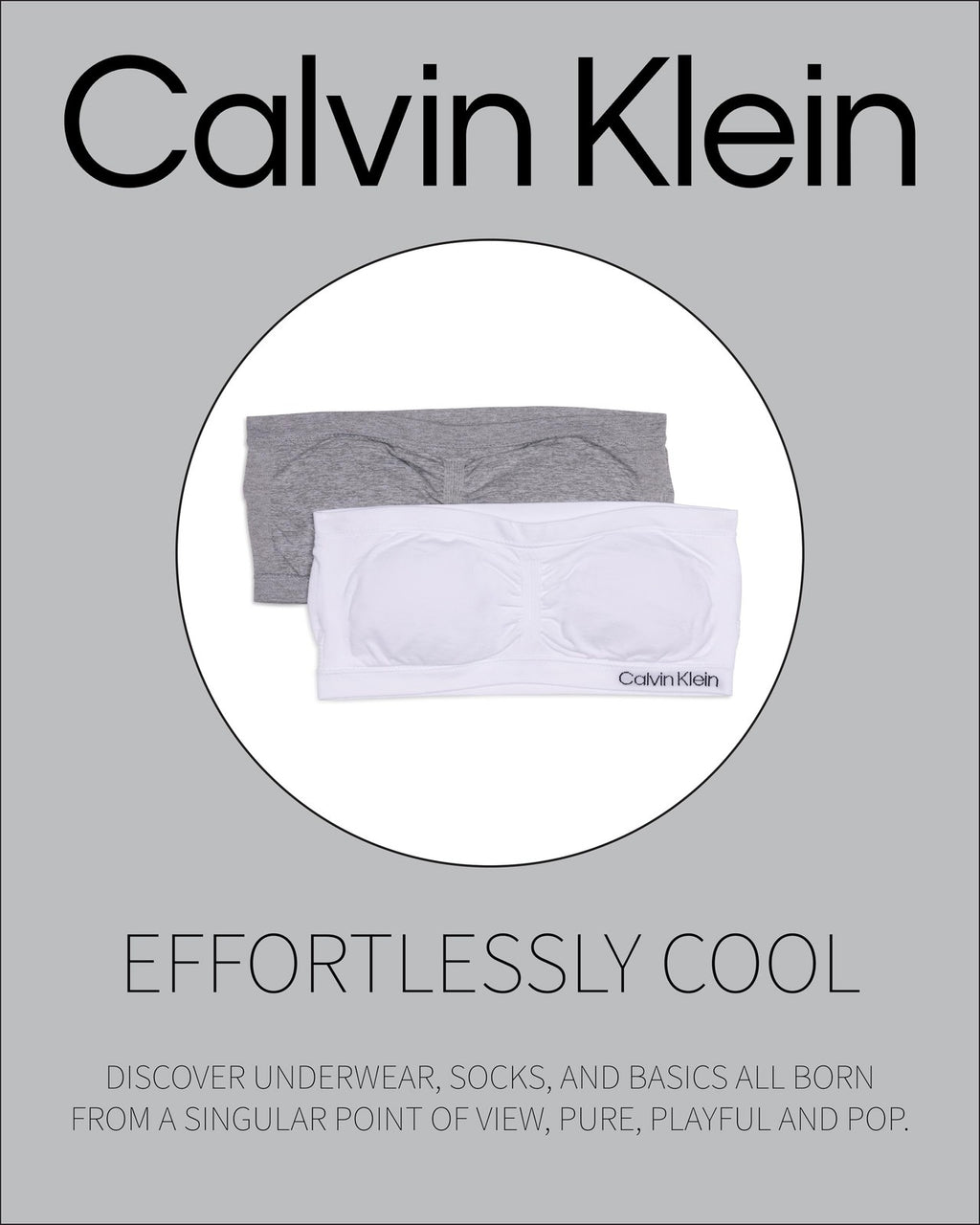 Calvin Klein Girl's Bandeau with Cookie 2 Pack, Sand Nude/Black, Large