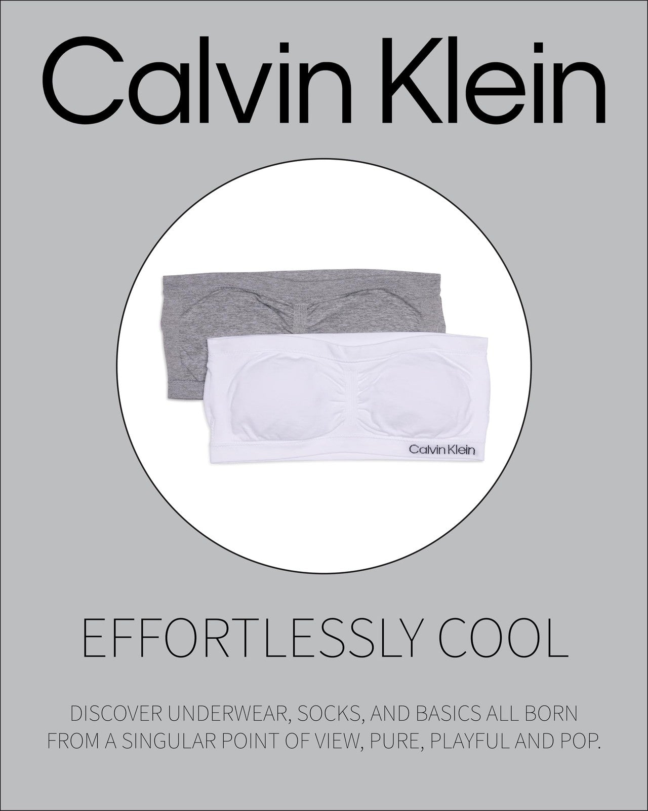 Calvin Klein Girl's Bandeau with Cookie 2 Pack, Sand Nude/Black, Large