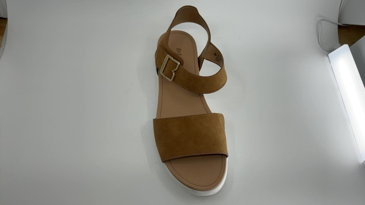 Dr. Scholl's Shoes Shoes Womens Time Off Sky Sandal Honey Brown Smooth 9.5 M