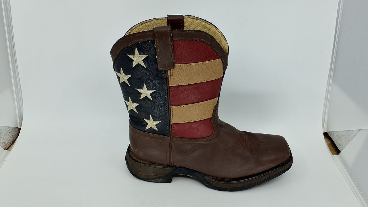 Durango Kids BT245 Lil' 8 Inch Patriotic,Brown/Union Flag,6 M US Big Kid