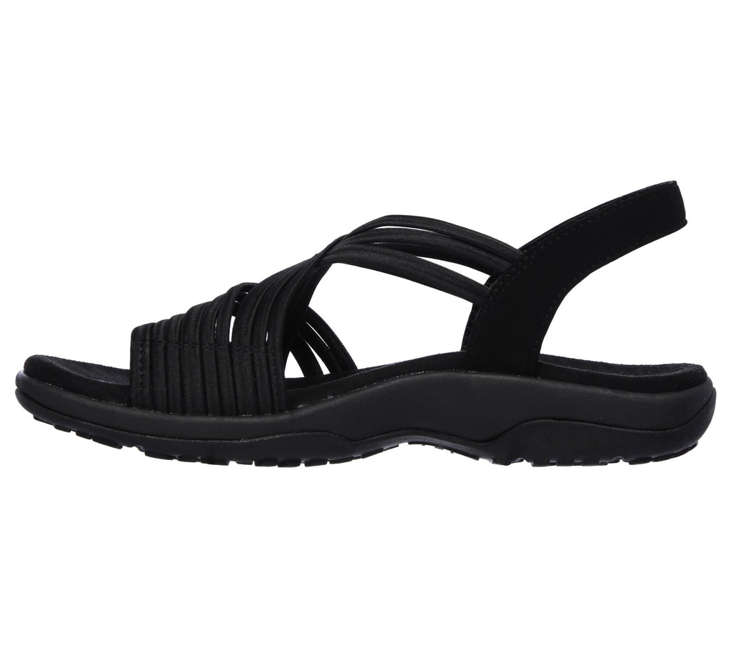 Skechers womens Reggae Slim Simply Stretch Sport Sandal, Black, 9 US