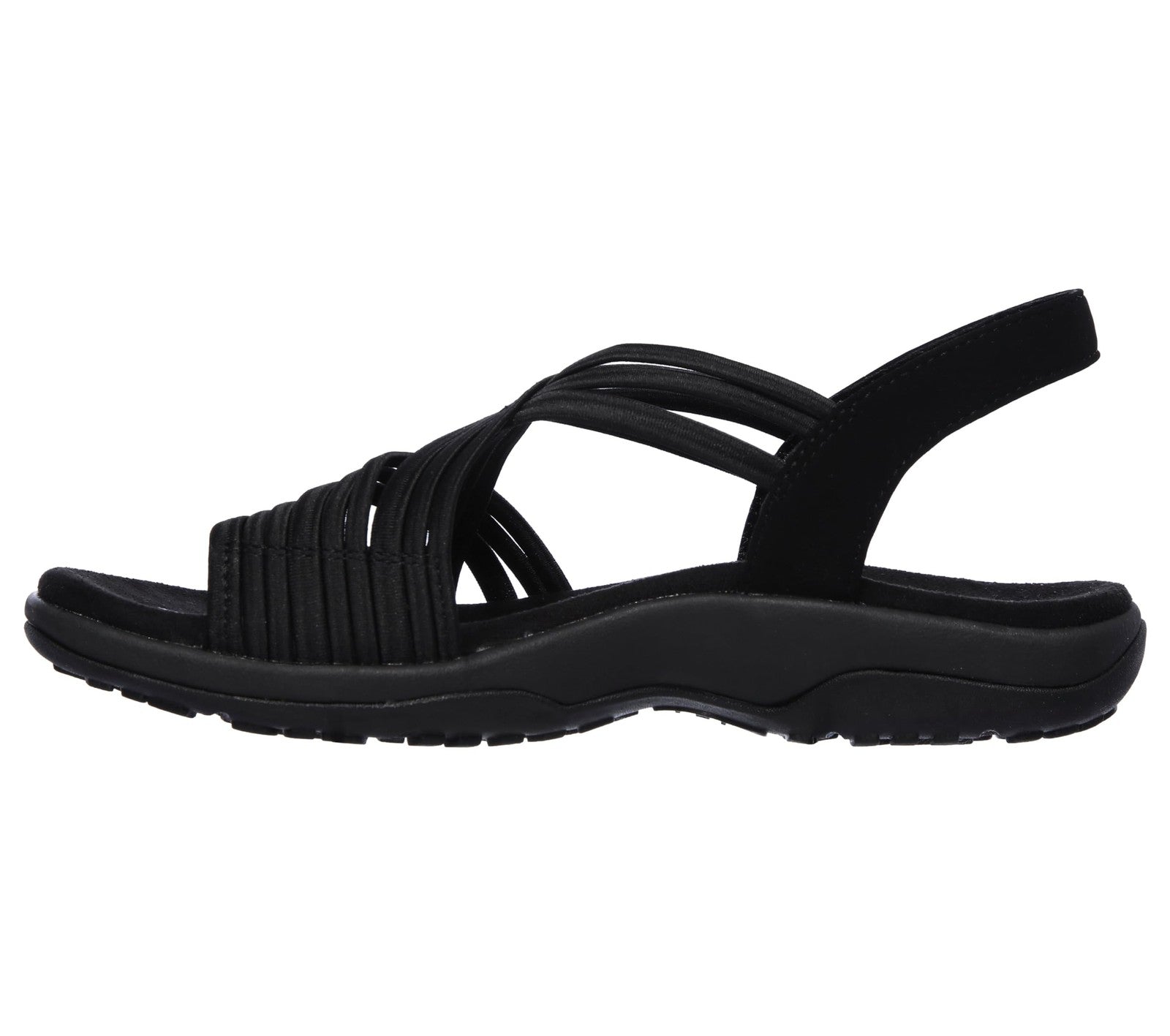 Skechers womens Reggae Slim Simply Stretch Sport Sandal, Black, 9 US