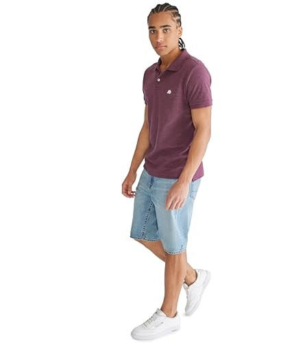 AEROPOSTALE Men's Polo, Dark Burgundy, Medium