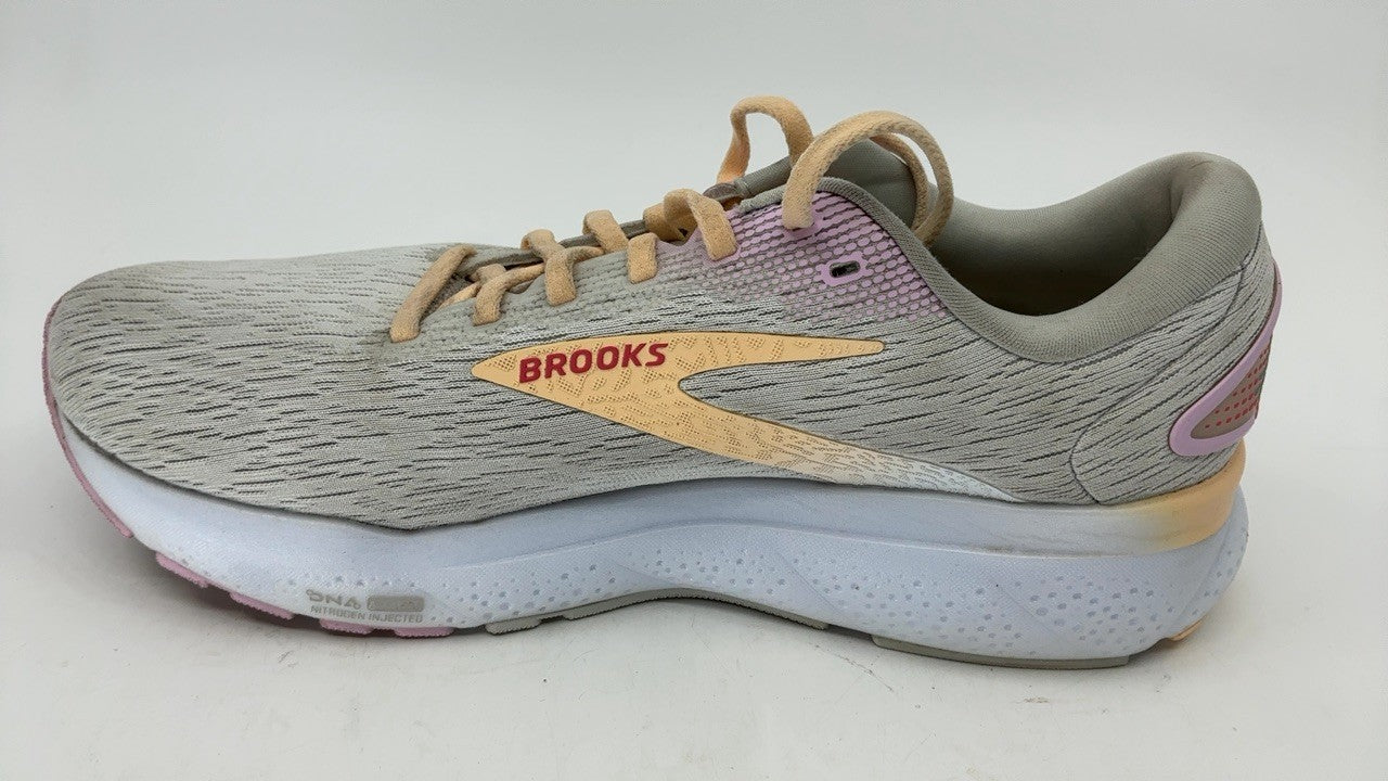 Brooks Women’s Ghost 16 Neutral Running Shoe - White/Grey/Orchid - 10.5 Medium
