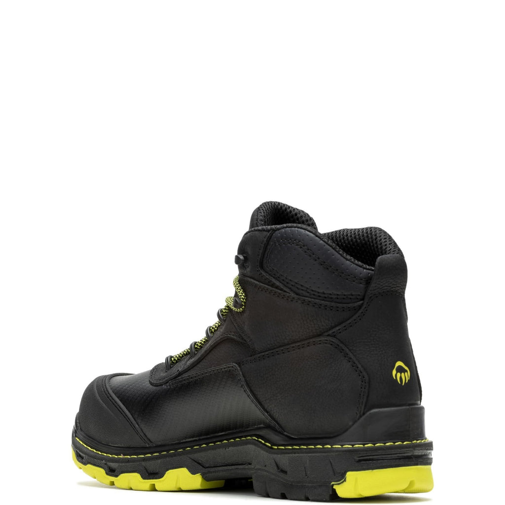 Wolverine Men's Overpass 6" Composite Toe Work Boot, Black/Lime, Size 13 X-Wide