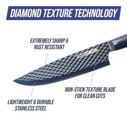 Blue Diamond Sharp Stone 3-Piece Cutlery Set, Nonstick & Dishwasher Safe