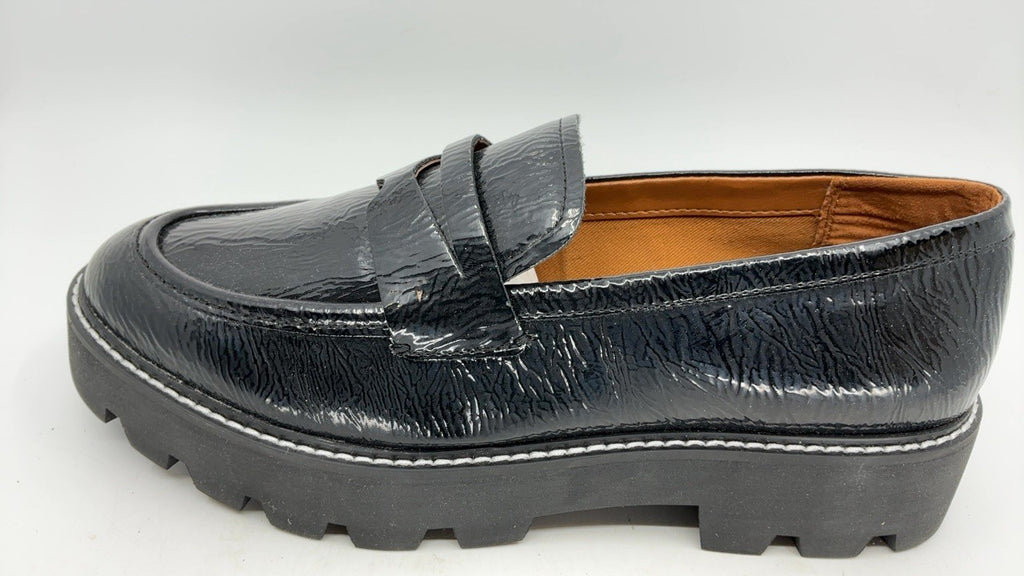 Franco Sarto Womens Balin Lug Sole Chunky Loafer, Black, 9.5 Wide US