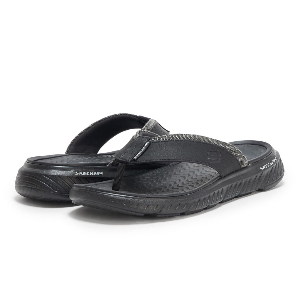 Skechers Men's Harver Thong Sandal, BBK, 12