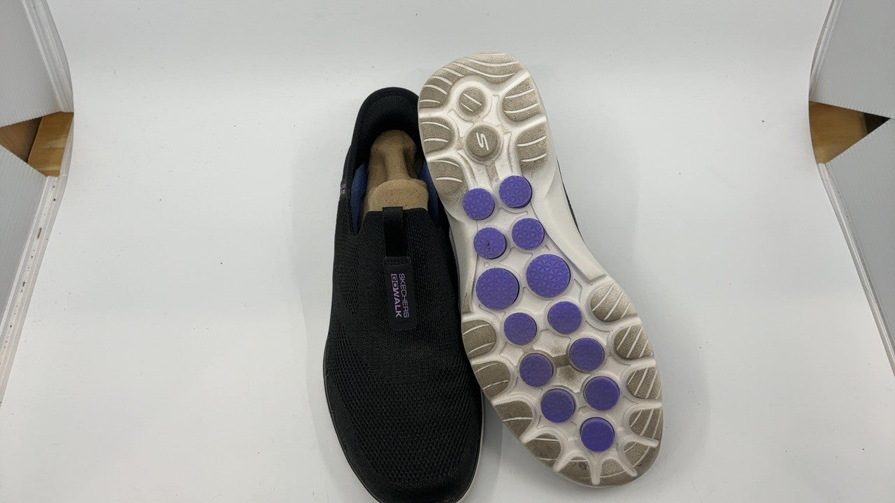 Skechers Women's Hands Free Slip-ins Go Walk 6 Sneakers, 8.5 Black/Lavender