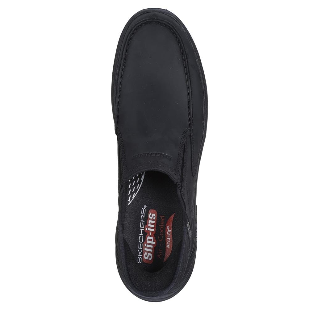 Skechers Men's Arch Fit Motley-Milo Slip-On, BBK (Black/Black), 13 X-Wide