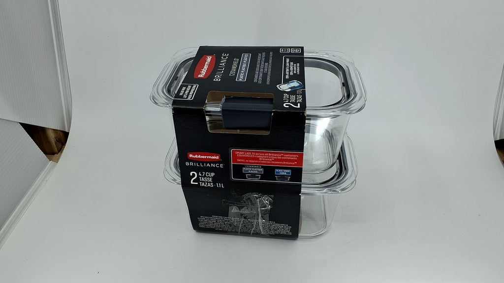 4.7 Cup Rubbermaid Brilliance Food Storage Containers, Medium Deep, 2-Pack
