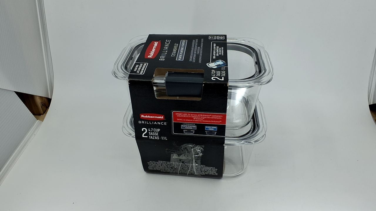 4.7 Cup Rubbermaid Brilliance Food Storage Containers, Medium Deep, 2-Pack