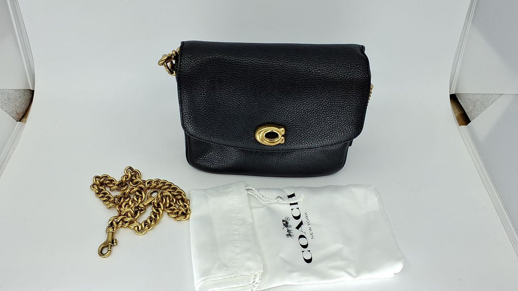 COACH Polished Pebbled Leather Cassie Crossbody 19, B4/Black, One Size