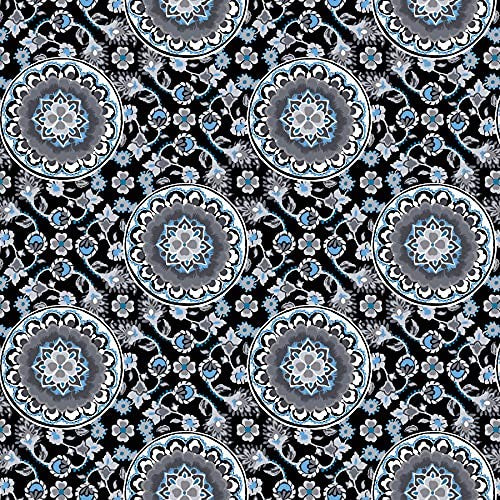 Vera Bradley Cotton Breakaway Lanyard Charcoal Medallion One Size