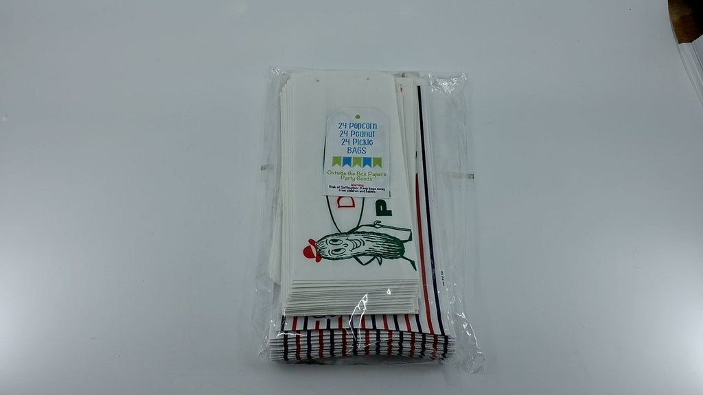 Carnival Snack Bags - 24 Popcorn, Peanut & Pickle - Red, White
