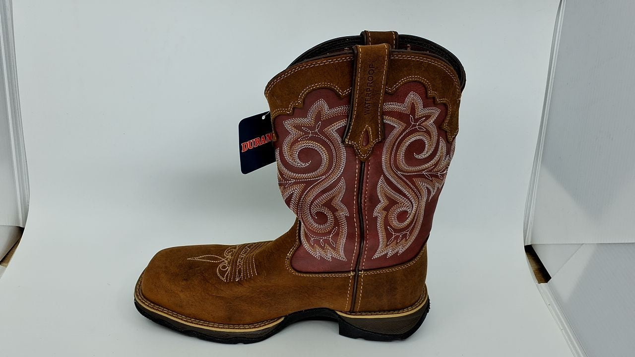 Durango womens Lady Rebel Work Western Boot, Briar Brown and Rusty Red, 8 US