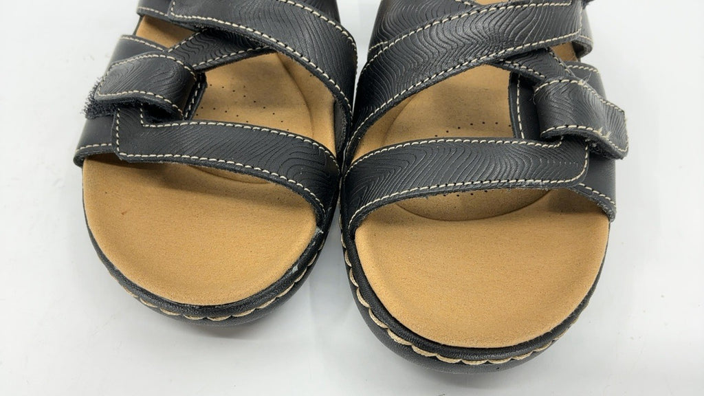 Clarks womens Merliah Karli Sandal, Black Leather, 9 US