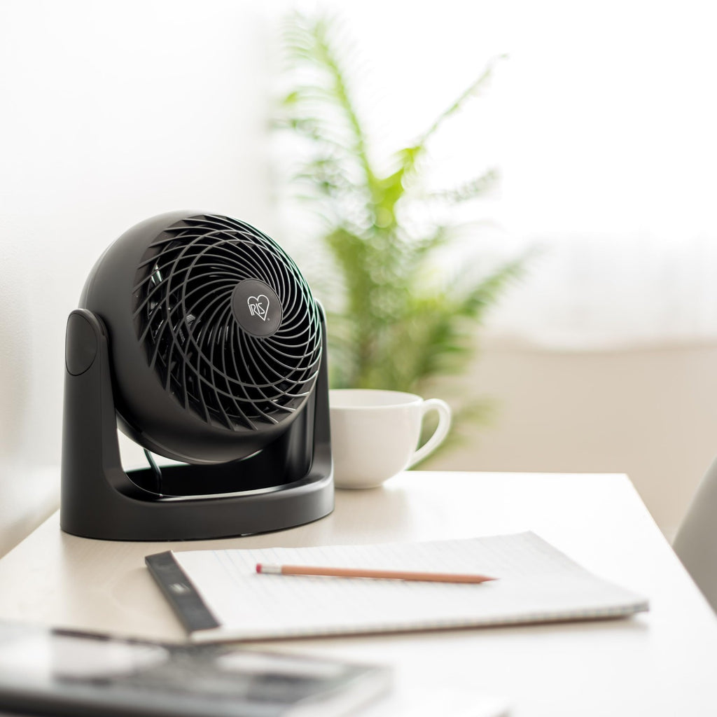 IRIS USA Black Desk Fan, 3-Speed Air Circulator, 30 dB Quiet