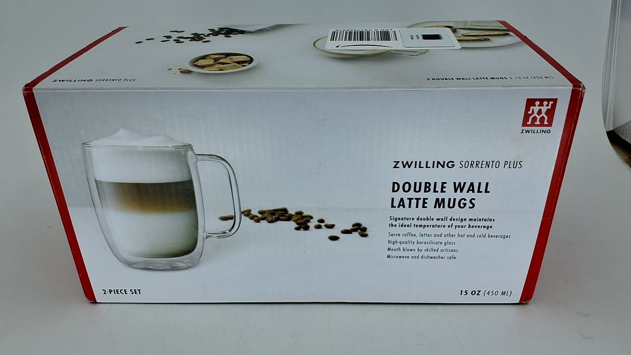 ZWILLING Sorrento Plus 2-pc Double-Wall Glass Latte Mug Set