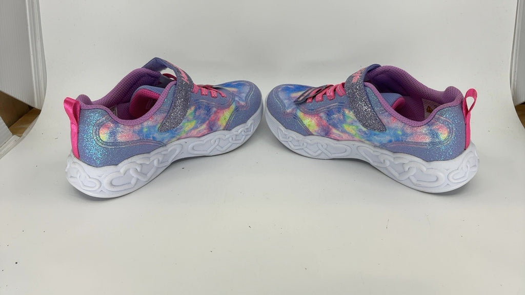 Skechers Kids Infinite Heart Lights Sneaker, Lavender/Multi, Size 1
