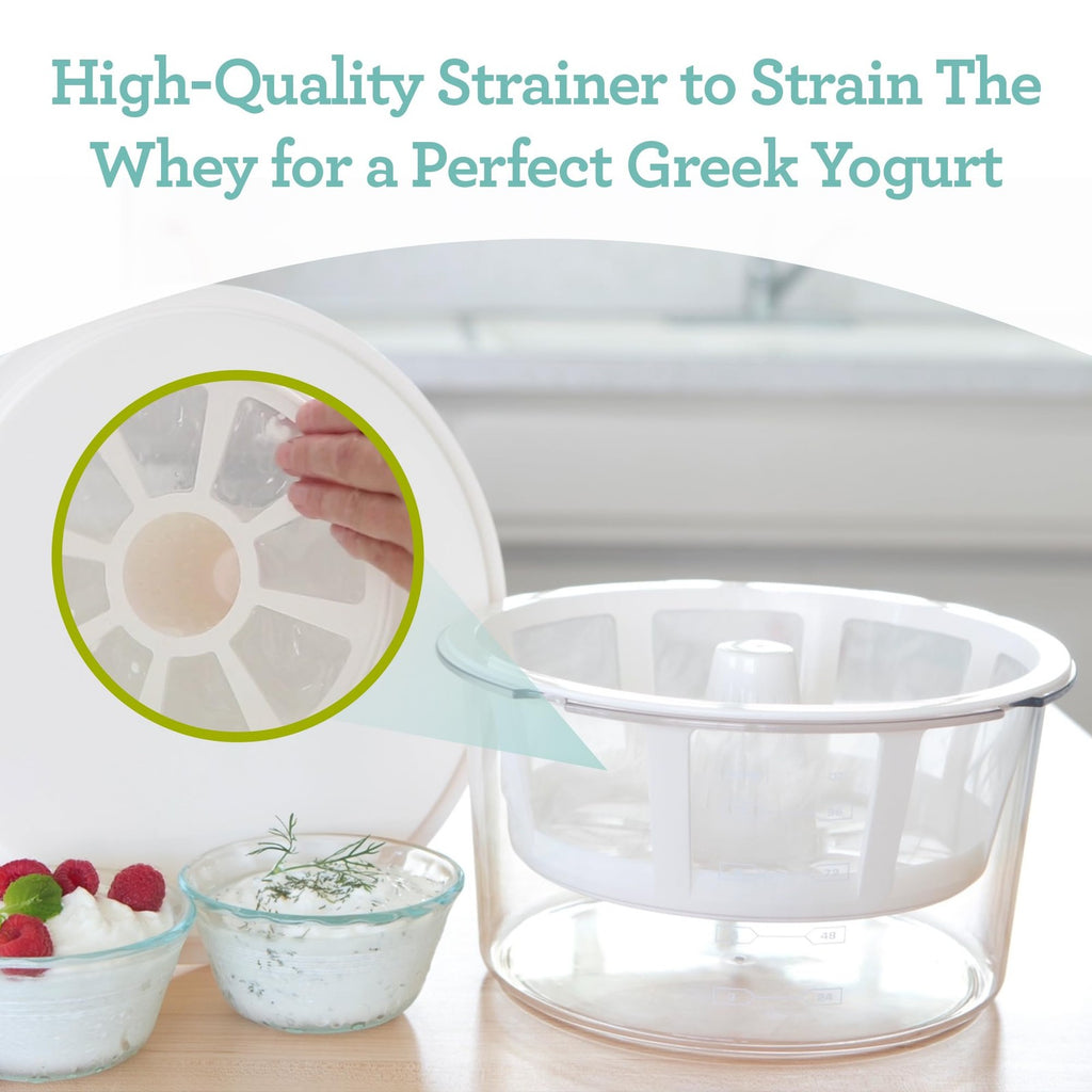 Euro Cuisine GY50 Greek Yogurt Maker, 2 Qt, BPA Free, White