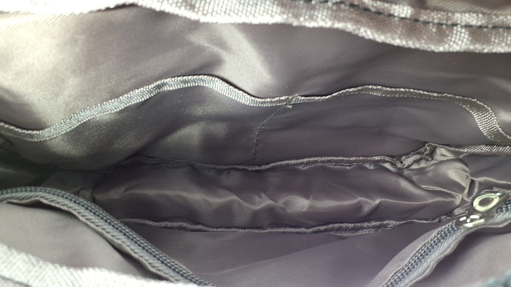 Lightweight Black Handbag for Women - 10 Pocket Nylon Tote w/ Adjustable Strap