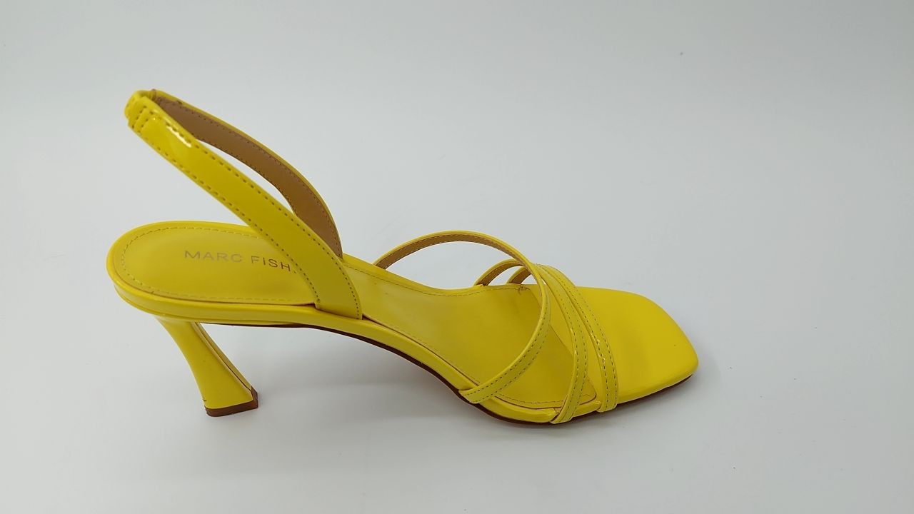 Nalina Heeled Sandal 8.5 Yellow Patent by Marc Fisher