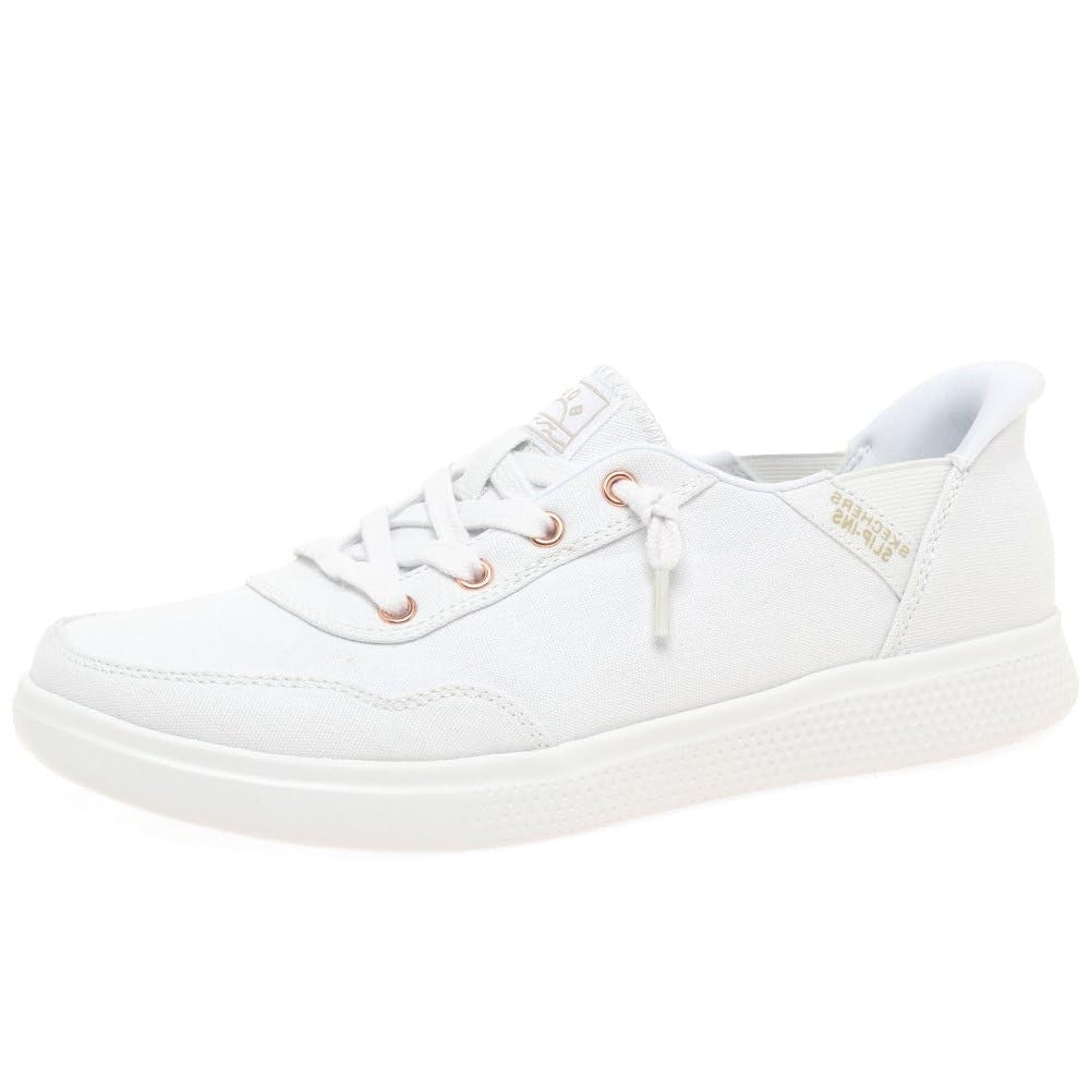 Skechers Women's Hands Free Slip-Ins Skip Cute - B Cute Sweet Sneaker, White, 6